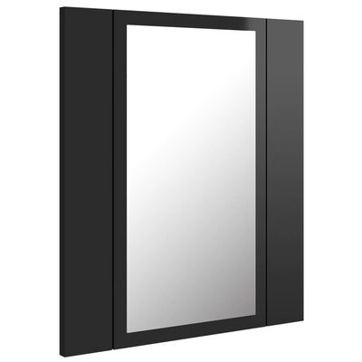 het is mooi Gloed afvoer vidaXL Badkamerkast met spiegel en LED 40x12x45 cm hoogglans zwart online  kopen | vidaXL.be