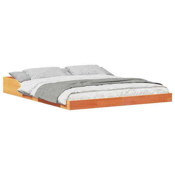vidaXL Bedframe Wasbruin 160 x 200 cm Massief grenenhout