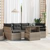 vidaXL Tuin Sofa Set met opslag 7 pcs Grijs Poly riet