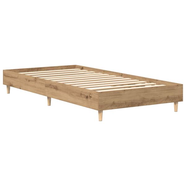 vidaXL Bedframe zonder matras 90x200 cm spaanplaat artisanaal eiken