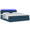 vidaXL Ottoman bed met matras en LED's 160x200cm fluweel donkerblauw