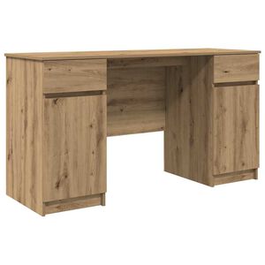 vidaXL Bureau artisanaal eikenkleurig 140 x 49 x 76 cm Bewerkt hout