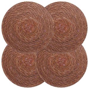 vidaXL Zeegroene placemats 4 st Bruin 100% Zeegras