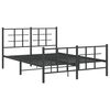 vidaXL Bedframe met hoofd- en voeteneinde metaal zwart 135x190 cm