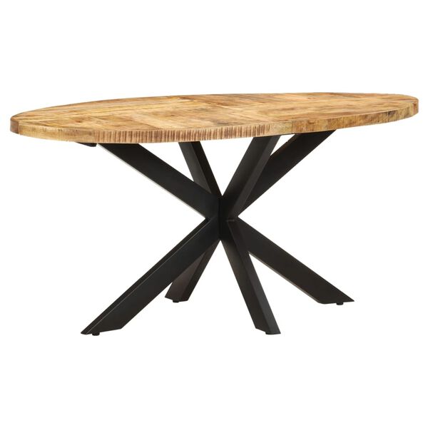 vidaXL Eettafel 160x90x75 cm ruw mangohout