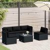 vidaXL 4-delige Loungeset met kussens poly rattan zwart