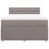 vidaXL Boxspring met matras stof taupe 140x200 cm