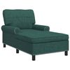 vidaXL Chaise Lounge met kussen Donkergroen 91 x 157 x 91 cm Stof