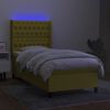 vidaXL Boxspring met matras en LED stof groen 90x190 cm