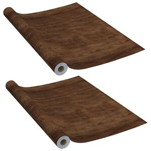 vidaXL Deurfolies zelfklevend 2 st 210x90 cm PVC donkereikenkleurig