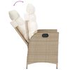 vidaXL Tuinstoelen 2 st verstelbaar met kussens poly rattan beige