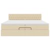 vidaXL Ottoman bed met matrassen en LED's 200x200cm stof crèmekleurig