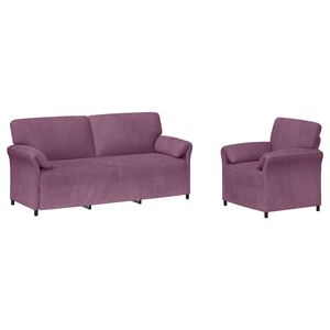 vidaXL Bankstel 2 st Paars Fluweel