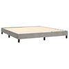 vidaXL Boxspring met matras en LED fluweel lichtgrijs 180x200 cm