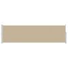 vidaXL Uittrekbaar Zijscherm 140 x 500 cm Polyester Rechthoekig Beige