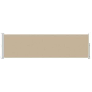 vidaXL Uittrekbaar Zijscherm 140 x 500 cm Polyester Rechthoekig Beige