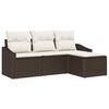 vidaXL Bankstel met kussen 4 pcs Bruin poly rattan