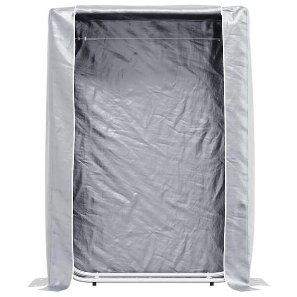 vidaXL Haardhoutrek met regenhoes 100x25x150 cm gegalvaniseerd staal