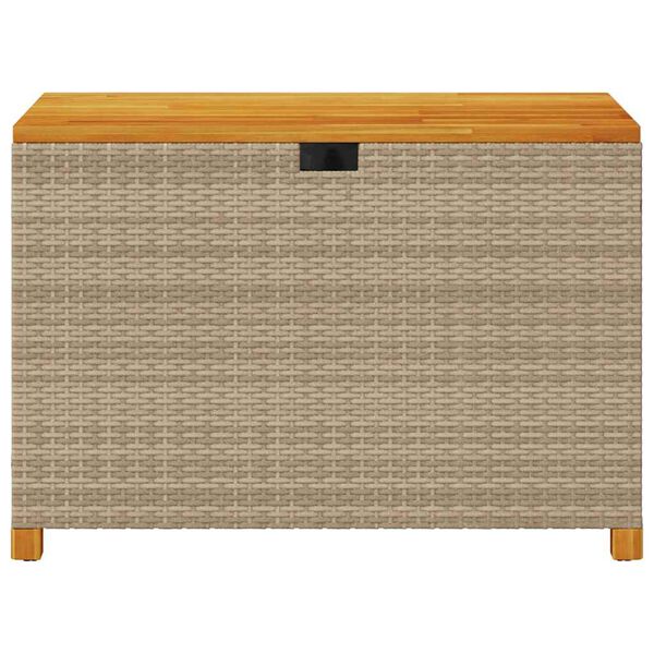 vidaXL Tuinbox 110x55x63 cm poly rattan en acaciahout beige