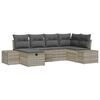 vidaXL Tuin Sofa Set met kussen 6 pcs Lichtgrijs poly rattan