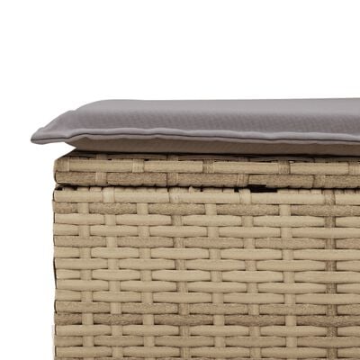 vidaXL 5-delige Loungeset met kussens poly rattan beige