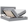 vidaXL Opslag bed met hoofdeinde Lichtgrijs 180 x 200 cm Stof
