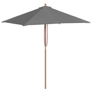 vidaXL Parasol met houten paal 150x200 cm antraciet