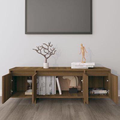 vidaXL Tv-meubel 120x30x40,5 cm bewerkt hout bruin eikenkleur