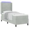 vidaXL Boxspringbed met matras met LED Lichtgrijs 80 x 200 cm Fluweel