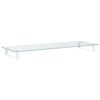 vidaXL Monitorstandaard 100x35x8 cm gehard glas en metaal wit
