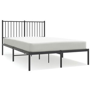 vidaXL Bedframe met hoofdbord metaal zwart 120x190 cm