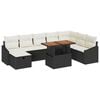 vidaXL Tuinbankenset 9 st Zwart poly rattan