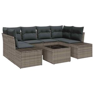 vidaXL Tuin Sofa Set 7 st Grijs poly rattan
