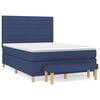 vidaXL Boxspring met matras stof blauw 140x200 cm