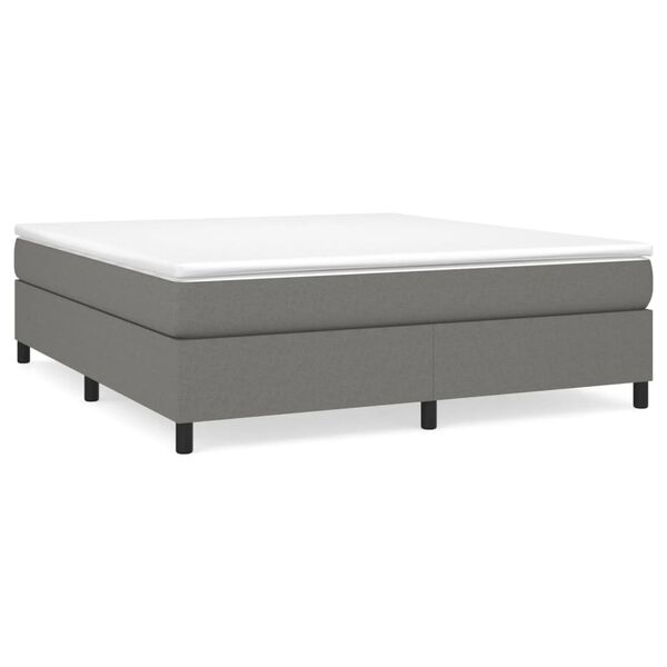 vidaXL Boxspring bed stof donkergrijs 180x200 cm