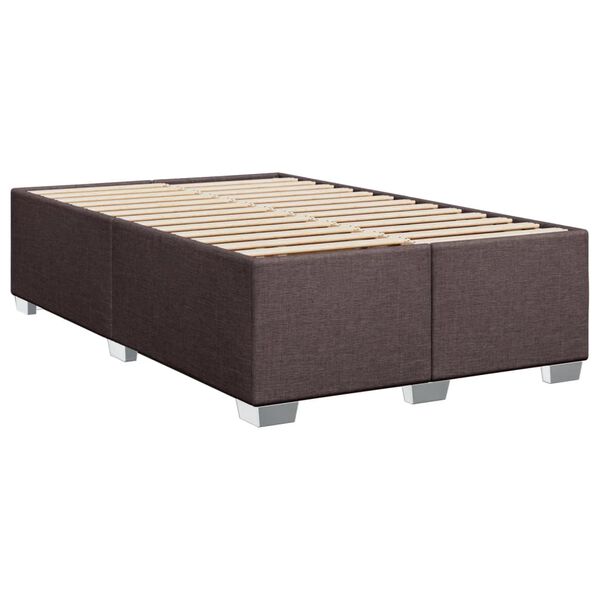 vidaXL Bedframe zonder matras 120x190 cm stof donkerbruin