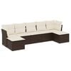 vidaXL 7-delige Loungeset met kussens poly rattan bruin