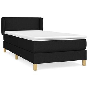 vidaXL Boxspring met matras stof zwart 80x200 cm
