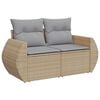 vidaXL Tuin Sofa Set met kussen met opslag 11 pcs Beige poly rattan