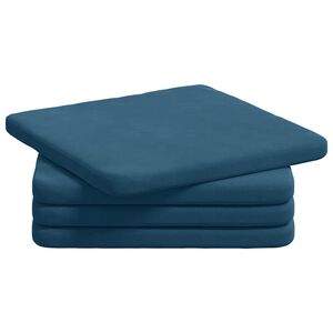 vidaXL Zitkussens 4 st Fluweel Blauw 40 x 40 x 3 cm