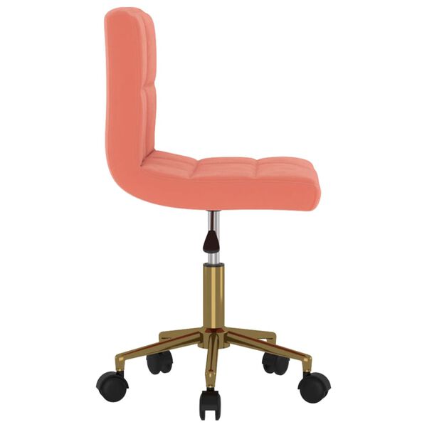 vidaXL Eetkamerstoel draaibaar fluweel roze