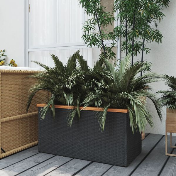 vidaXL Plantenbak 80x40x40 cm poly rattan zwart