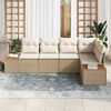 vidaXL Tuin Sofa Set met kussen 5 pcs beige en cr&egrave;mekleurig Poly riet