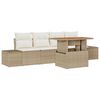 vidaXL Tuin Sofa Set met opslag 5 pcs Beige Poly riet