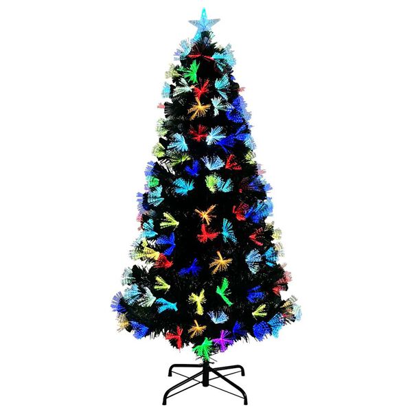 vidaXL Kunstkerstboom met decoratieve touwlichten Groen 120 cm PVC