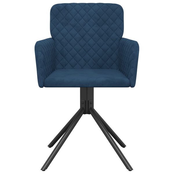 vidaXL Eetkamerstoelen draaibaar 2 st fluweel blauw