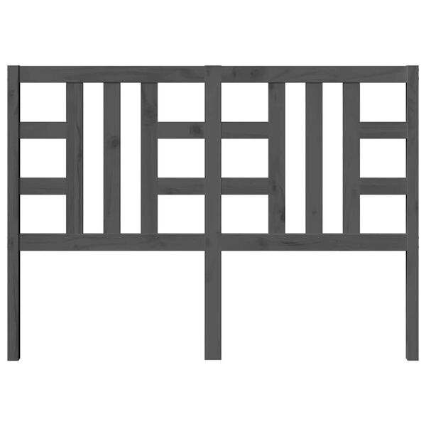 vidaXL Hoofdbord 141x4x100 cm massief grenenhout grijs