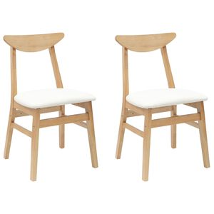 vidaXL Eettafelstoelen 2 pcs Naturel 42 x 47.5 x 81 cm