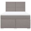 vidaXL Boxspring met matras stof taupe 140x190 cm
