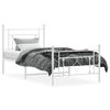 vidaXL Bedframe met hoofd- en voeteneinde metaal wit 90x190 cm